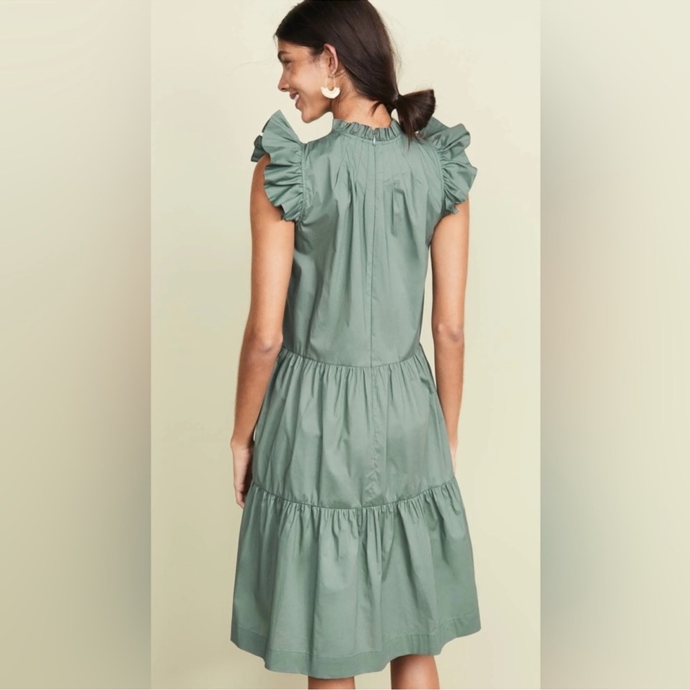 Sea New York Waverly High Neck Tiered Dress in Green - Picture 2 of 8